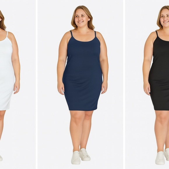 MISSLOOK Simple Slip Dress – Plus Size (navy blue) 6X - Picture 1 of 5